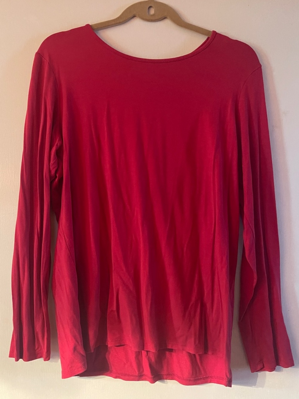 Chico's Women's Long-Sleeve Crewneck Top - Red